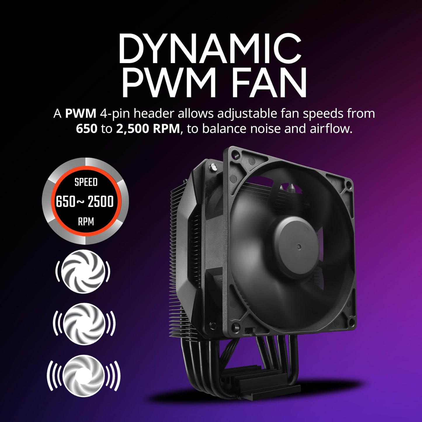Cooler Master Hyper 411 Nano CPU Air Cooler, SickleFlow 92 PWM Fan, 4 Copper Heat Pipes, 136mm Tall, Sleek Top Cover, AMD Ryzen AM5|AM4, Intel LGA