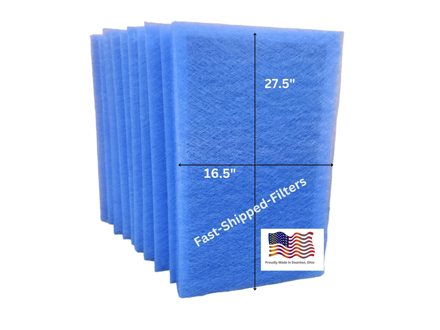 Fast-Shipped-Filters 10 Pack 18x30 Replacement Filter Pads Compatible with MicrPower Guard One Hour Air Cleaner 18x30 Refill Blue