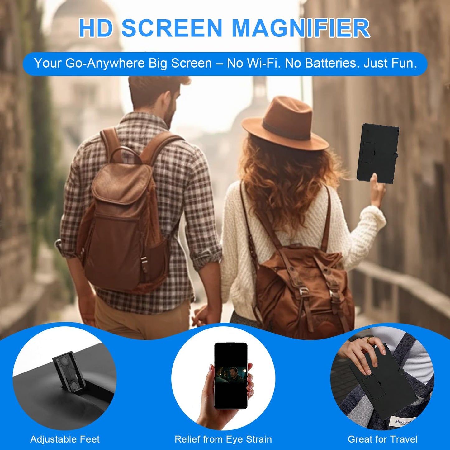 Phone Magnifier Screen, 10inch HD Mobile Screen Magnifier Version Enlarger for Movies Videos Games, Clear, Lightweight Foldable Mobile Phone Holder