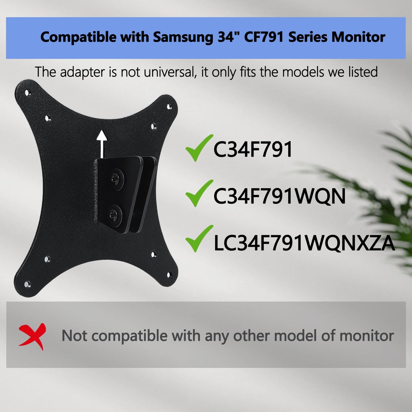 CJ791 VESA Mount Adapter Compatible with Samsung CJ79 Series, CF79 Series Curved Widescreen Monitor (Fits 34" CJ791?C34J791?LC34J791?34"