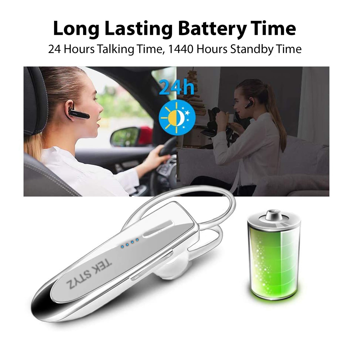 Bluetooth 5.3 Headset Compatible with Motorola Edge Lite Wireless Earpiece, IPX5 Waterproof, Dual Microphones, Noise Reduction, 60 Days Standby +…