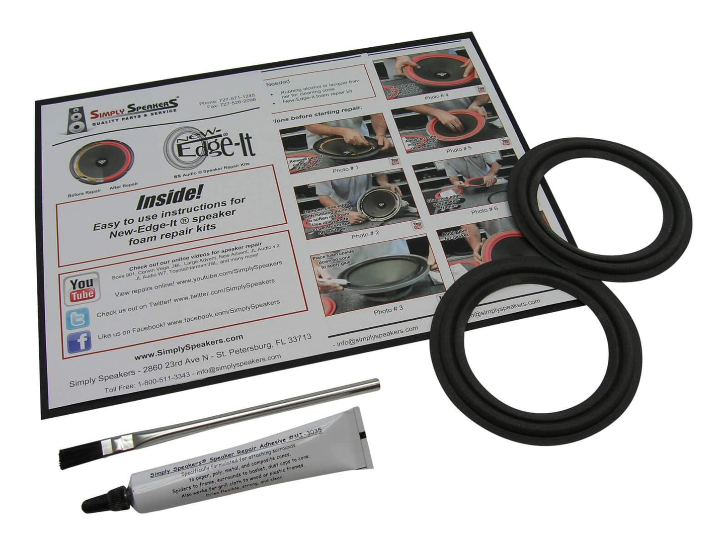 Standard 4.5 Inch Foam Speaker Repair Kit FSK-4.5 (Pair)