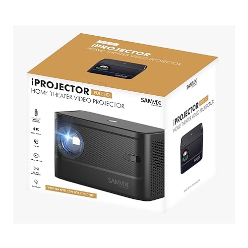 SAMVIX iProjector Full HD Home Video Projector - HDMI and USB Only (Black)