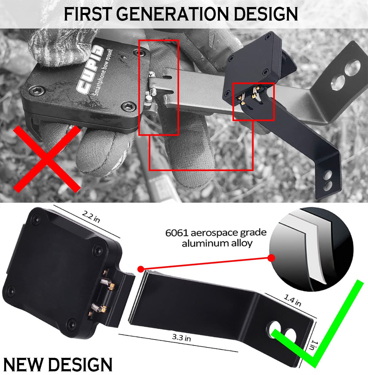 Smartphone Camera Bow Phone Mount for Use with Iphone,samsung,gopro, and More, ?Upgrade