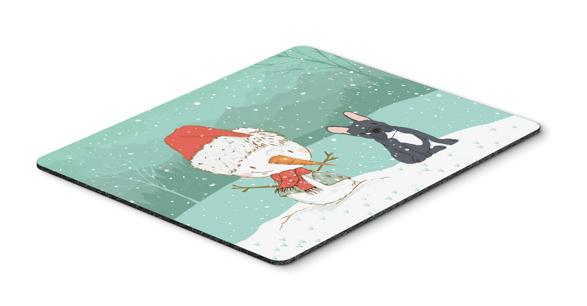 Caroline's Treasures CK2085MP Black French Bulldog Snowman Christmas Mouse Pad, Hot Pad or Trivet for Home Office Gaming Working Computers Laptop