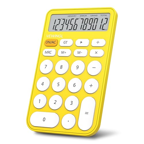 VEWINGL Standard Calculator, 12 Digit Large Display Desktop Calculator with Big Buttons for Office, School, Home & Business