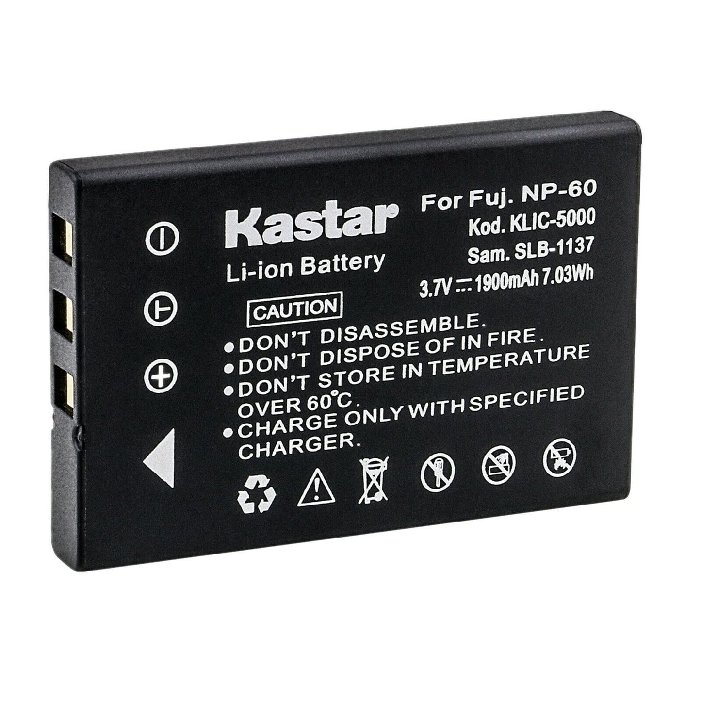 Kastar 1-Pack Battery Replacement for CAS101 (NP60), Creative Introduces Enhanced Divi CAM 428 Mini Digital Camcorder/Creative Vado HD Camera MP3