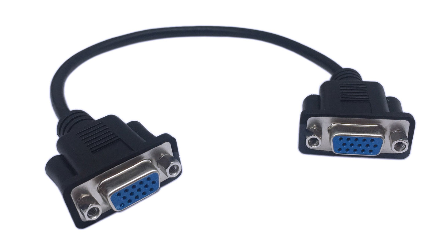 CERRXIAN 1ft VGA SVGA 15 Pin HD15 Female to Female Gender Changer Adapter Extension Video Monitor Cable for PC Laptop TV Porjector?ff?