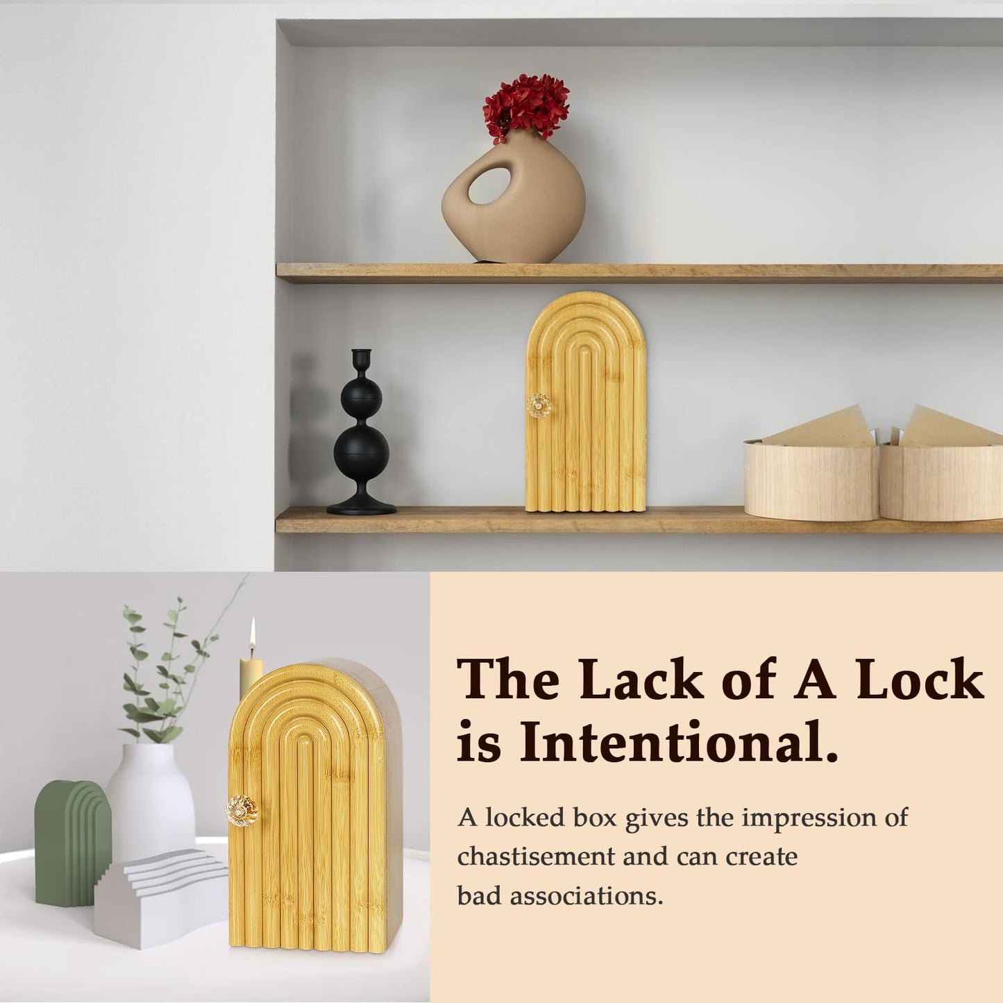 Lzttyee Phone Box for Family Time, Bamboo Cell Phone Jail, 3 Sections Hold 6 Phones, with Charging Holes, Phone Holder Self-Discipline Box, Help Kids
