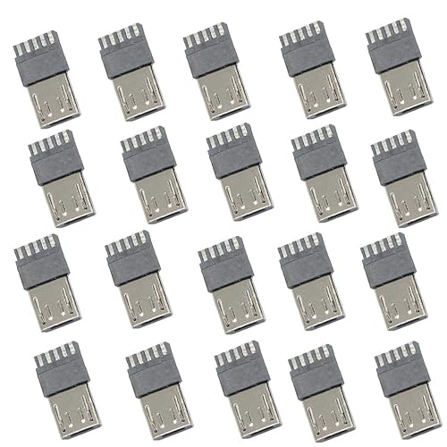 20PCS Micro USB Male Port Connector 5 Pin USB Connectors Straight Jack Solder Micro-USB Repair Replacement Adapter