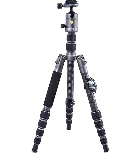 Vanguard VEO3GO265HCB Compact Carbon Fiber Travel Tripod with Ball Head, Monopod Option, Smart Phone Holder and Bluetooth Remote