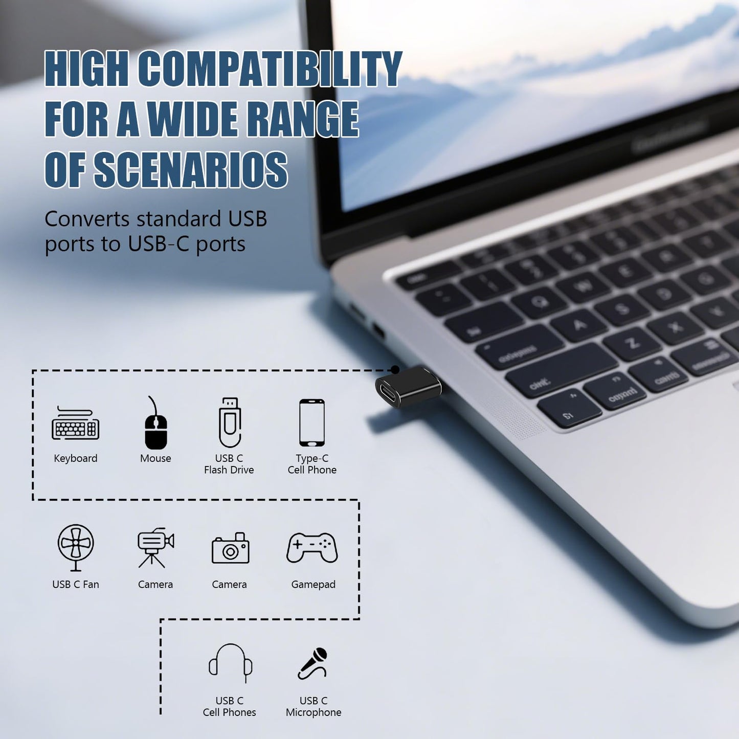 USB C to USB Adapter for Apple Watch USBA Female to USBC Male Adapter for iPhone, Airpods, MacBook, Samsung (A to C)