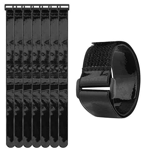 Cinch Straps with Anti-Slip Silicone Strips, 1 x 14" Hook & Loop Fastening Cable Strap Heavy Duty Multipurpose Straps for Extension Cord Cable Ropes