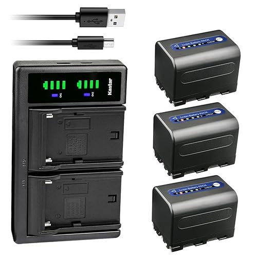 Kastar 3-Pack NP-QM71D Battery and LTD2 USB Charger Compatible with Sony CCD-TRV108 CCD-TRV116 CCD-TRV118 CCD-TRV126 GV-D1000 GV-D1000E Video