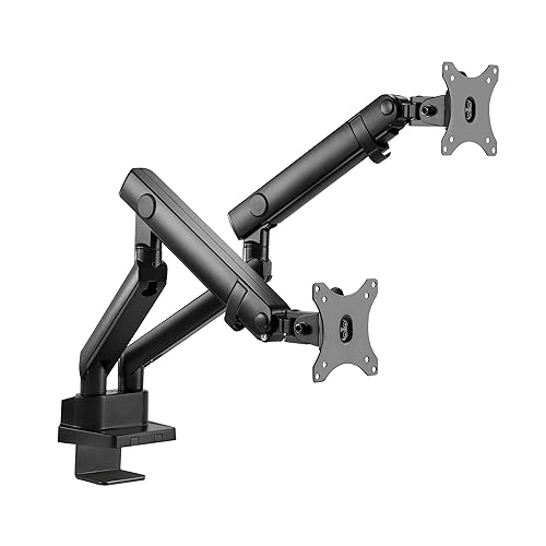 SIIG Aluminum Mechanical Dual Monitor Arm Mount - Height Adjustable Desk Mount for 17in to 32in Screens - 17.6lbs Each Arm - VESA 75x75mm 100x100mm