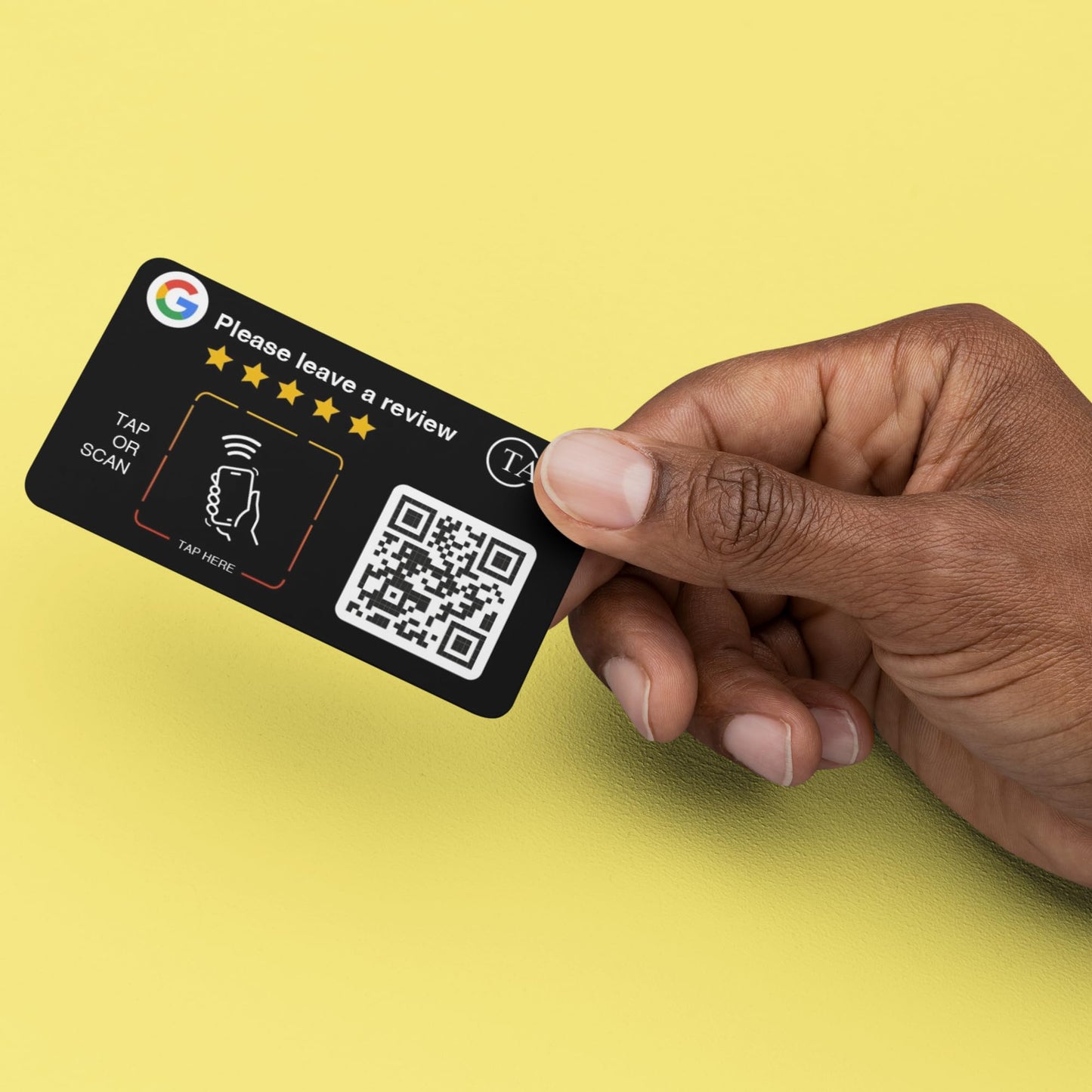 NFC Google Review Card with QR Code - Tap or Scan to Leave Reviews - No App or Fees - Reusable Review Card for Small Business, Salon, Restaurant