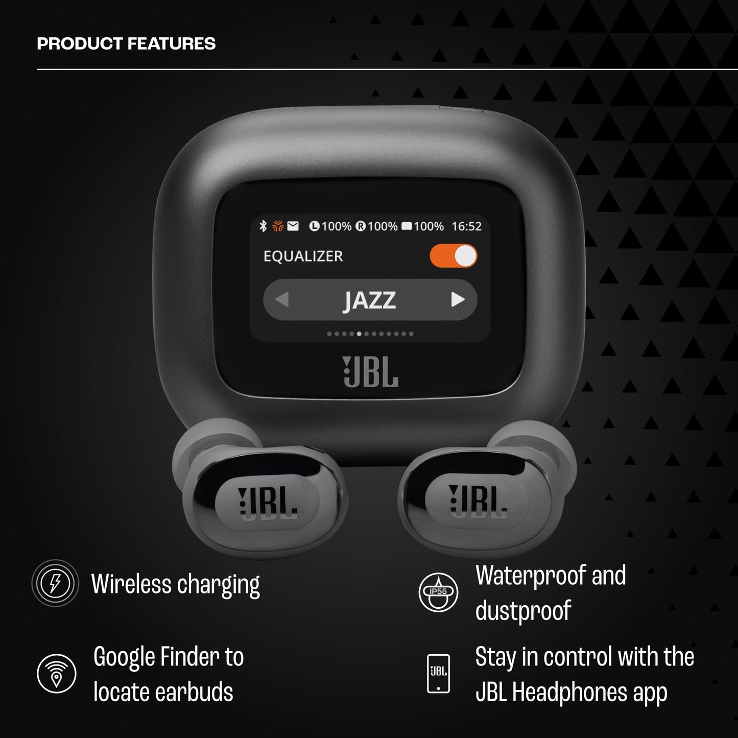 JBL Live Buds 3 - True Wireless Noise-Cancelling Bud-Type Earbuds, 40Hrs Total Playback, Wireless Charging, 6 Mics for Perfect Calls, IP55 Waterproof