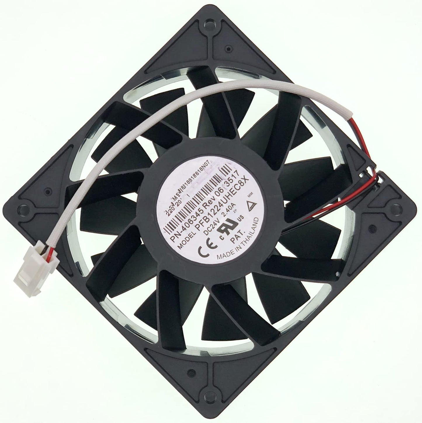 for PFB1224UHEC8X PN-406345 Rev 06 3517 Fan DC 24V 2.40A 12CM 120×120×38mm 5500RPM 2-Wire Cooling Fan