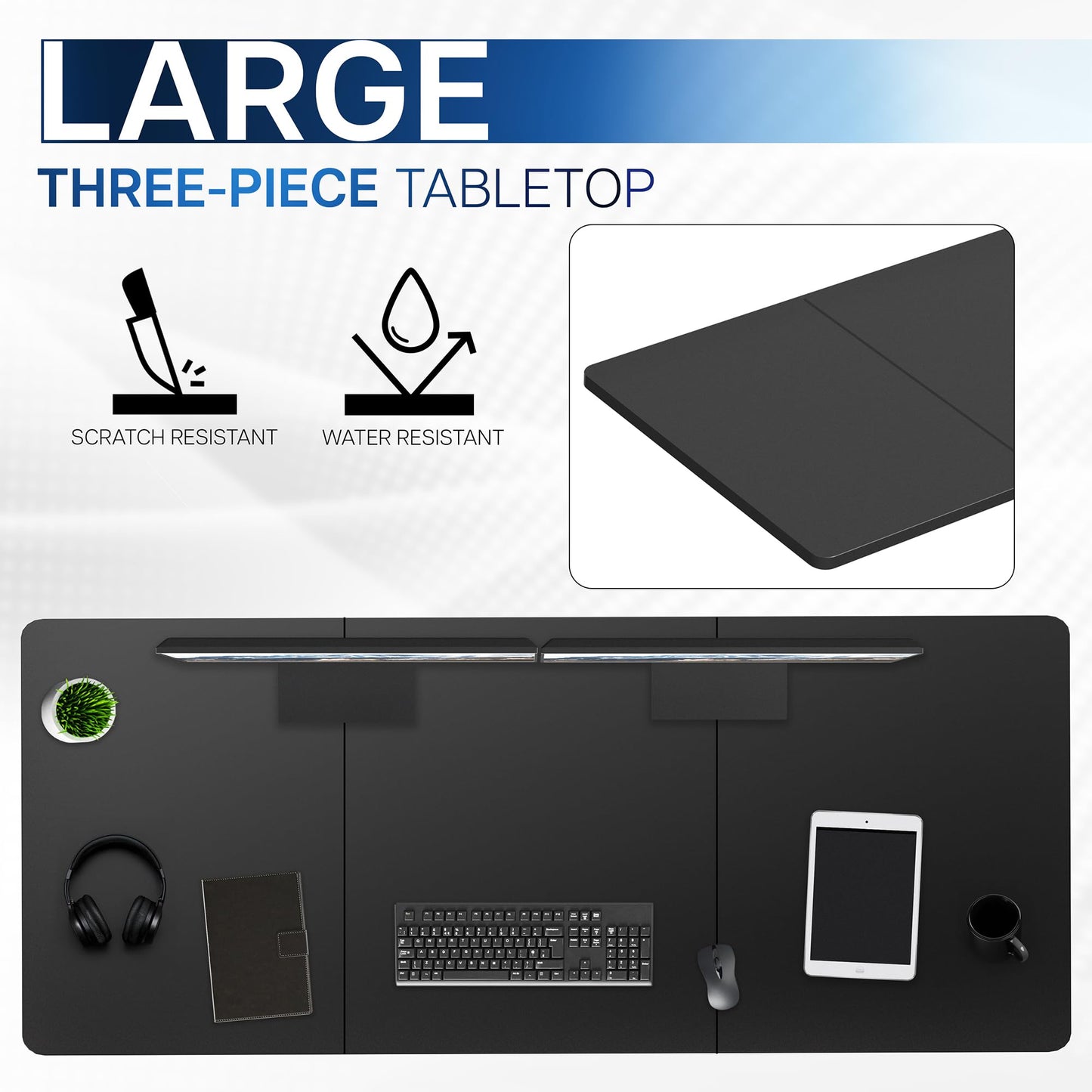 VIVO Universal 83 x 30 inch Table Top for Standard and Sit to Stand Height Adjustable Home and Office Desk Frames, Black Desktop, DESK-TOP84-30B