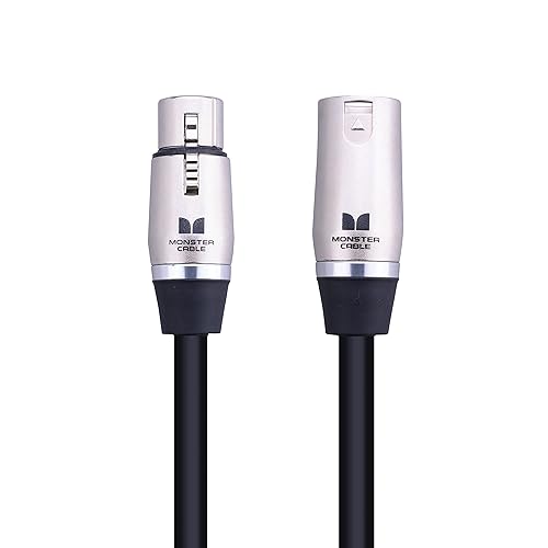 Monster Prolink Performer 600 Microphone Cable - Engineered with Custom XLR Connectors, Microfiber Dielectric, Duraflex Jacket, and Carbon Polymer