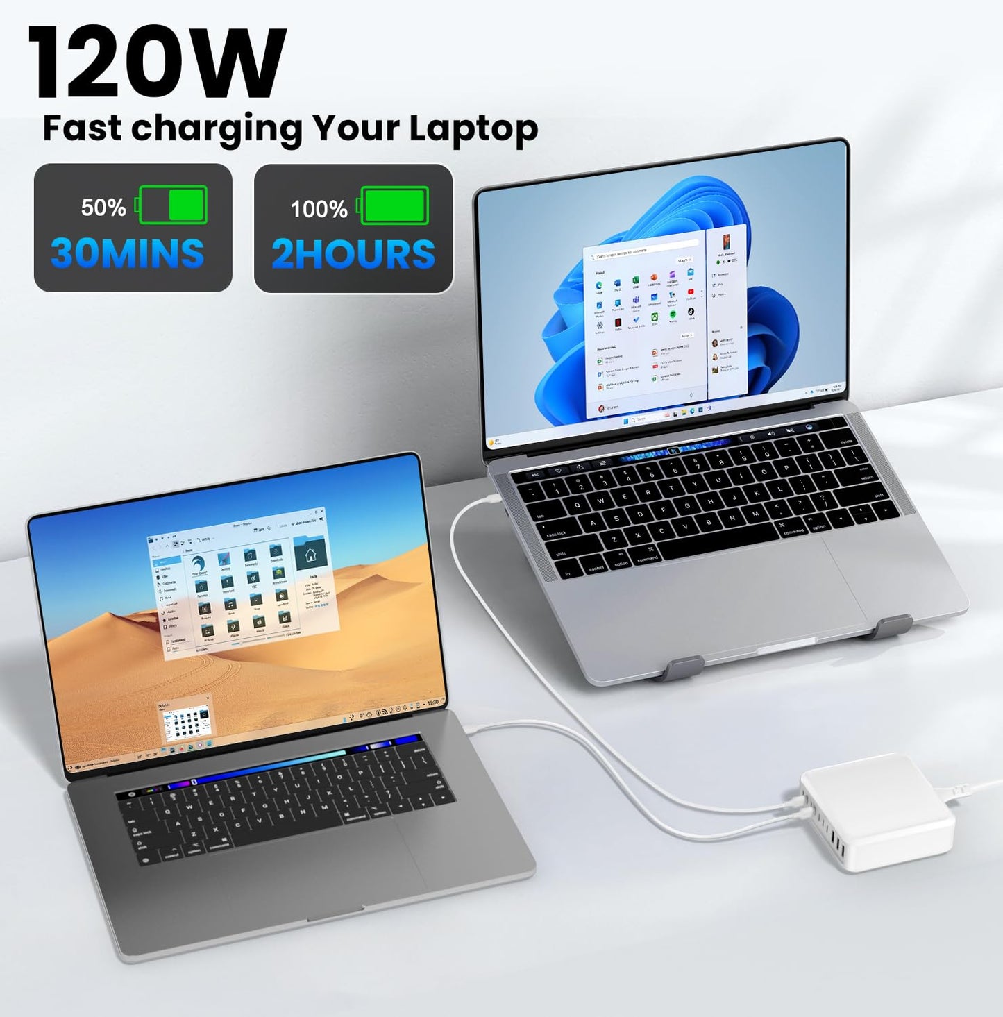 GUSISHU 780W USB C Charger Block Fast 10-Port USB C Charging Station GaN PD 120W Laptop Charger Adapter for MacBook Pro/Air, DELL, iPad, iPhone