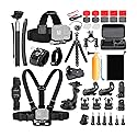 Koah 50-In-1 Action Camera Accessory Kit (Compatible with GoPro) - Suction Cup, Floating Handle, Grip Strap, 360 Rotation Clip, Tether Straps, Wrist