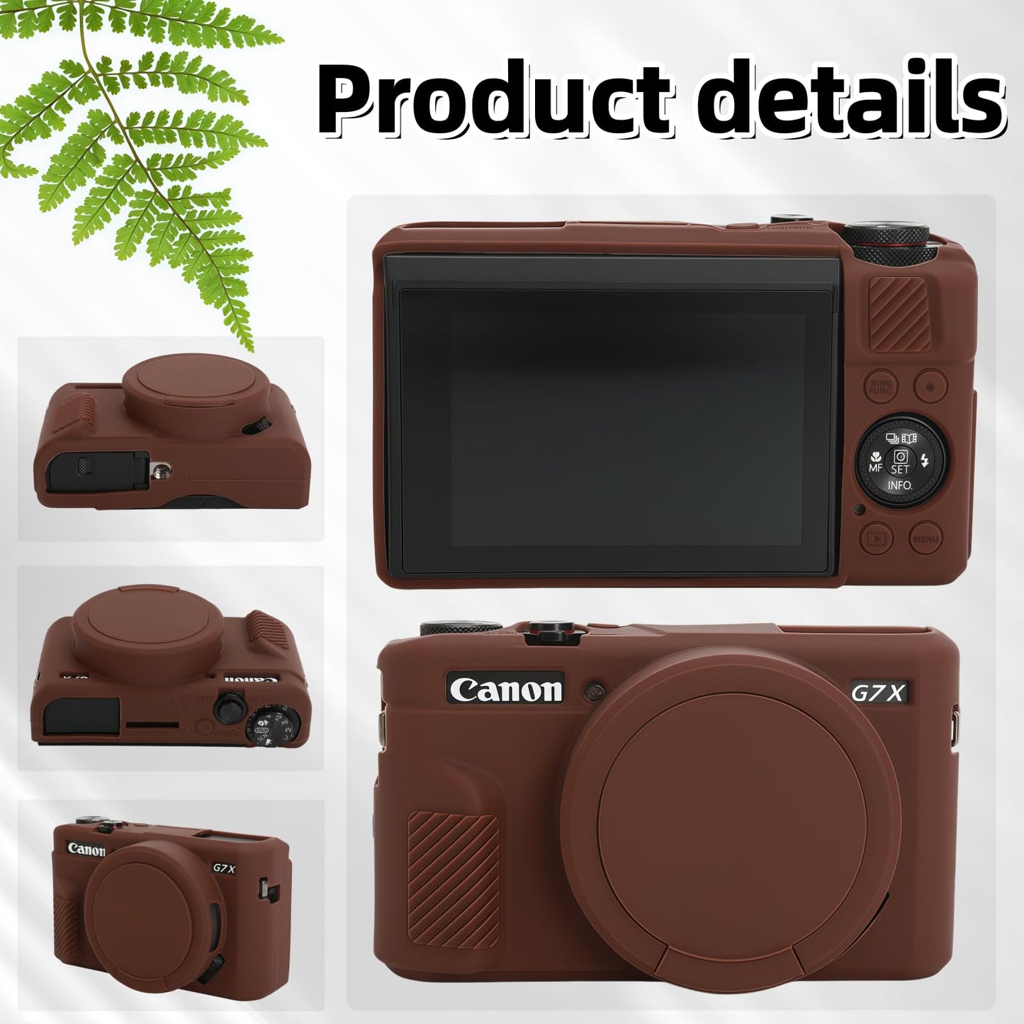 Case for Canon G7 X Mark II Camera, Soft Silicone Protective Case with Improved Down-Open Design, Lens Fully Clear, Includes 2 Screen Protectors & 1