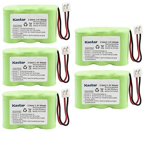 Kastar 5-PACK Ni-MH Rechargeable Battery Compatible with Vtech IA5870 IA5882 GZ2334 GZ2434 GZ2436 GZ2437 GZ2439 GZ2456 GZ2459, AT&T 2422 80-5074-00-00