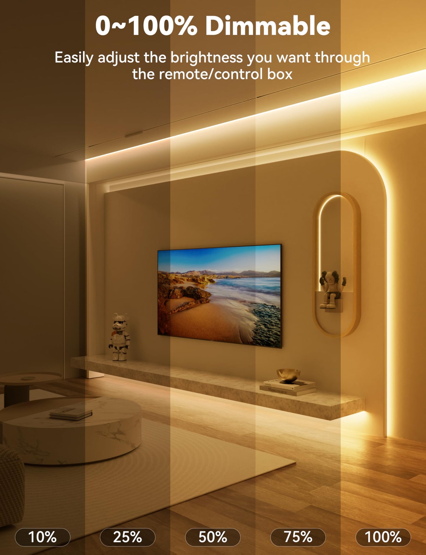 PAUTIX COB LED Strip Light,LED Lights 16.4ft,UL Listed Warm White 2700K Dotless Strip Lights,CRI93+ Super Bright Dimmable 24V Flexible Tape Light