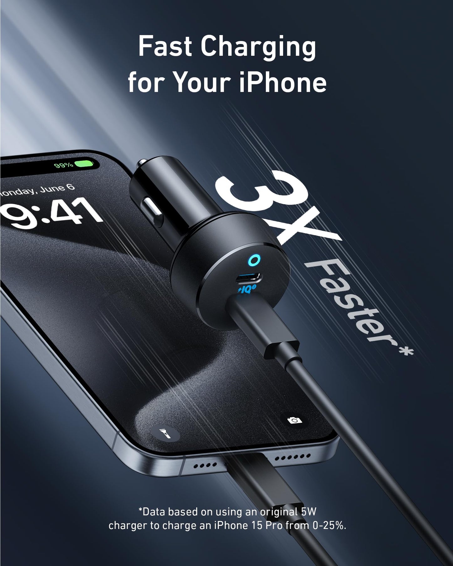 Anker USB C Car Charger, 40W 2-Port PowerIQ 3.0 Type C Adapter, iPhone 17 Car Charger, PowerDrive III Duo with Power Delivery for iPhone 17/17 Pro