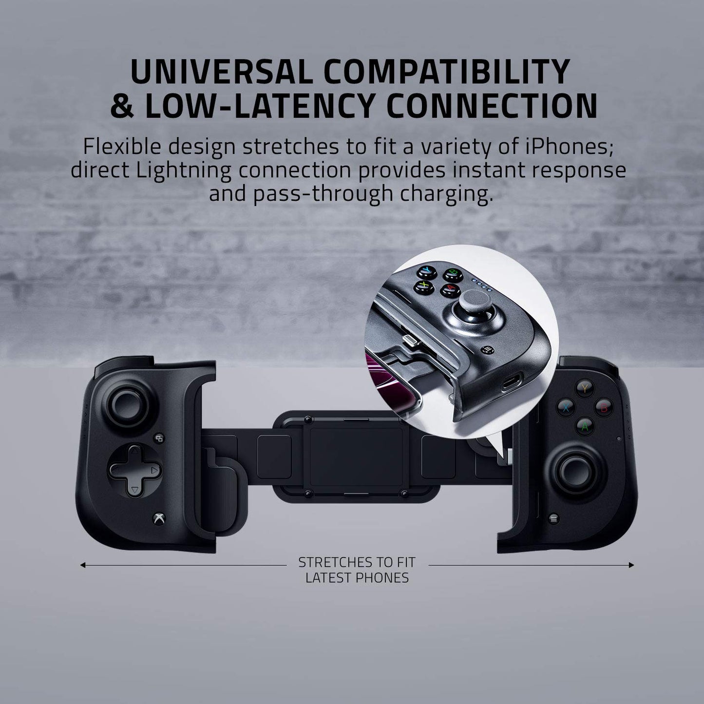 Razer Kishi Mobile Game Controller/Gamepad for iPhone iOS: Works with most iPhones - X, 11, 12, 13, 13 Max - Apple Arcade, Amazon Luna, Google Stadia