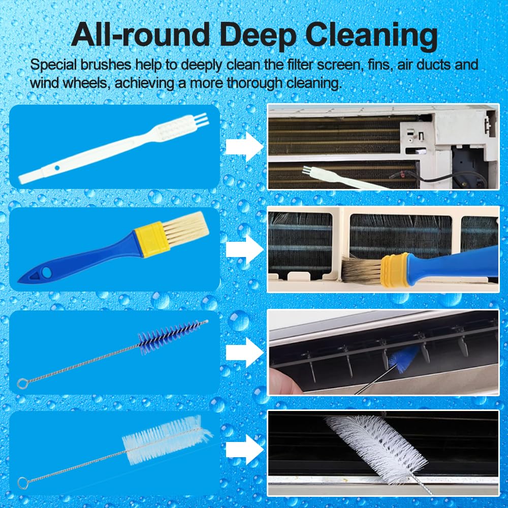 Ac Cleaning Bag With Support Rods, Ac Cleaning Cover With Wider Opening, Waterproof Air Conditioner Cleaning Cover, Split Unit Cleaning Kit, Ac