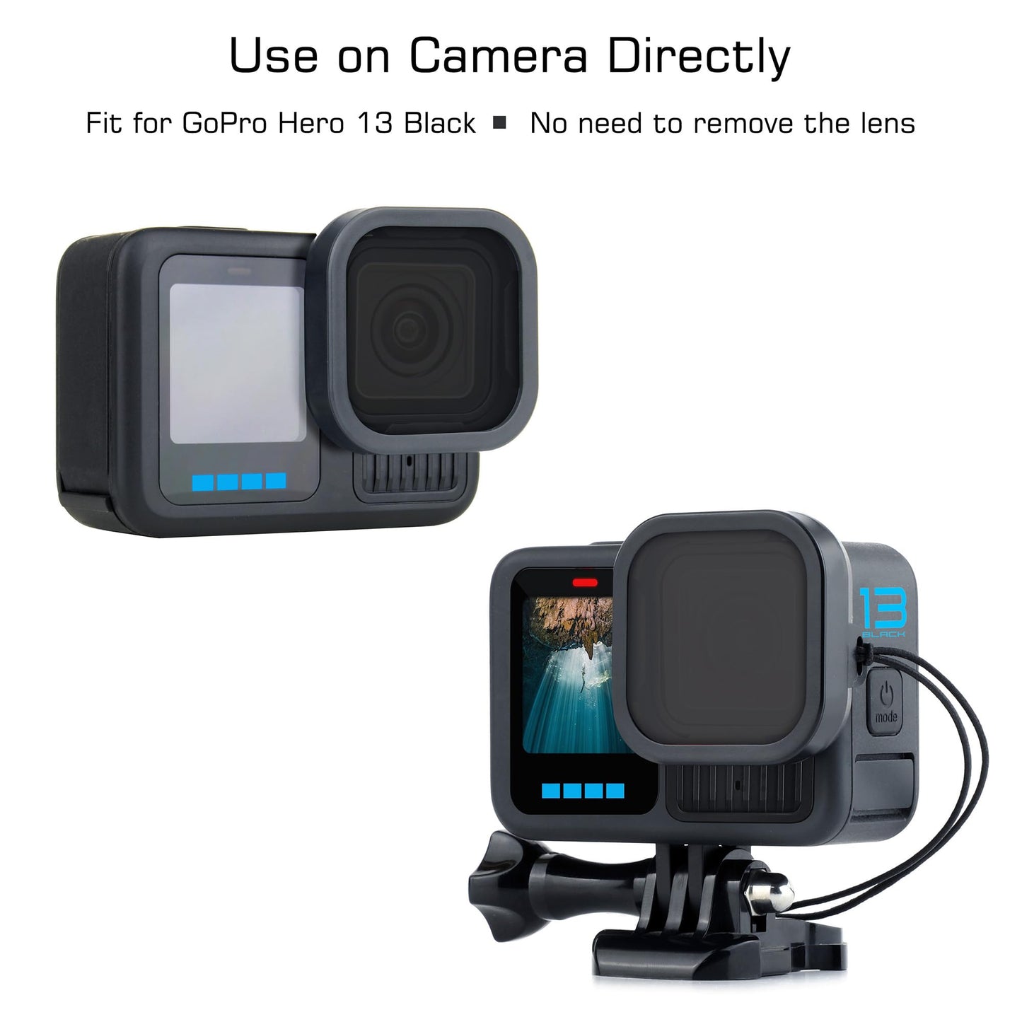 GEPULY 4-Pack ND Filter Lens Set for GoPro Hero 13 Black (ND8/ND16/ND32/ND64) Multi-Coated Neutral Density ND Filters Kit HD Glass Go Pro 13
