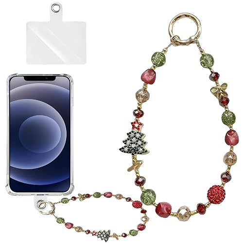 YouPocket Phone Lanyard Cellphone Wrist Strap Phone Charm Chain Keychain Cellphone Lanyard with Tether Tab (Xmas 1)