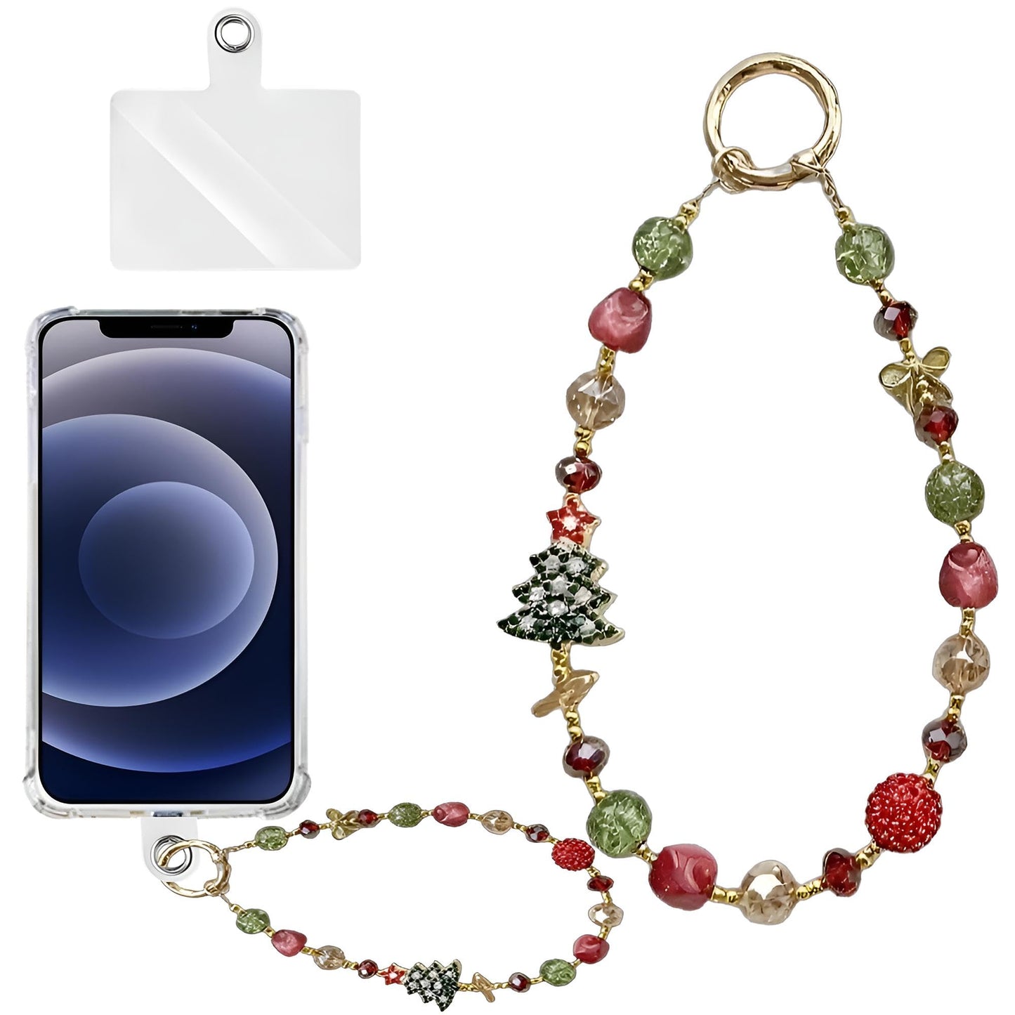 YouPocket Phone Lanyard Cellphone Wrist Strap Phone Charm Chain Keychain Cellphone Lanyard with Tether Tab (Xmas 1)