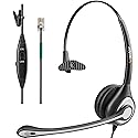 Wantek Corded Telephone Headset Mono w/Noise Canceling Mic for Avaya Aastra Allworx Adtran Alcatel Lucent AltiGen Comdial Digium Gigaset InterTel