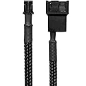 CRJ Micro 2-Pin Fan Adapter Cables (2-Pack) - 4-inch (10cm), Black Sleeved - Connect 3-Pin & 4-Pin PC Fans to Micro 2-Pin JST PH 2.0mm Headers