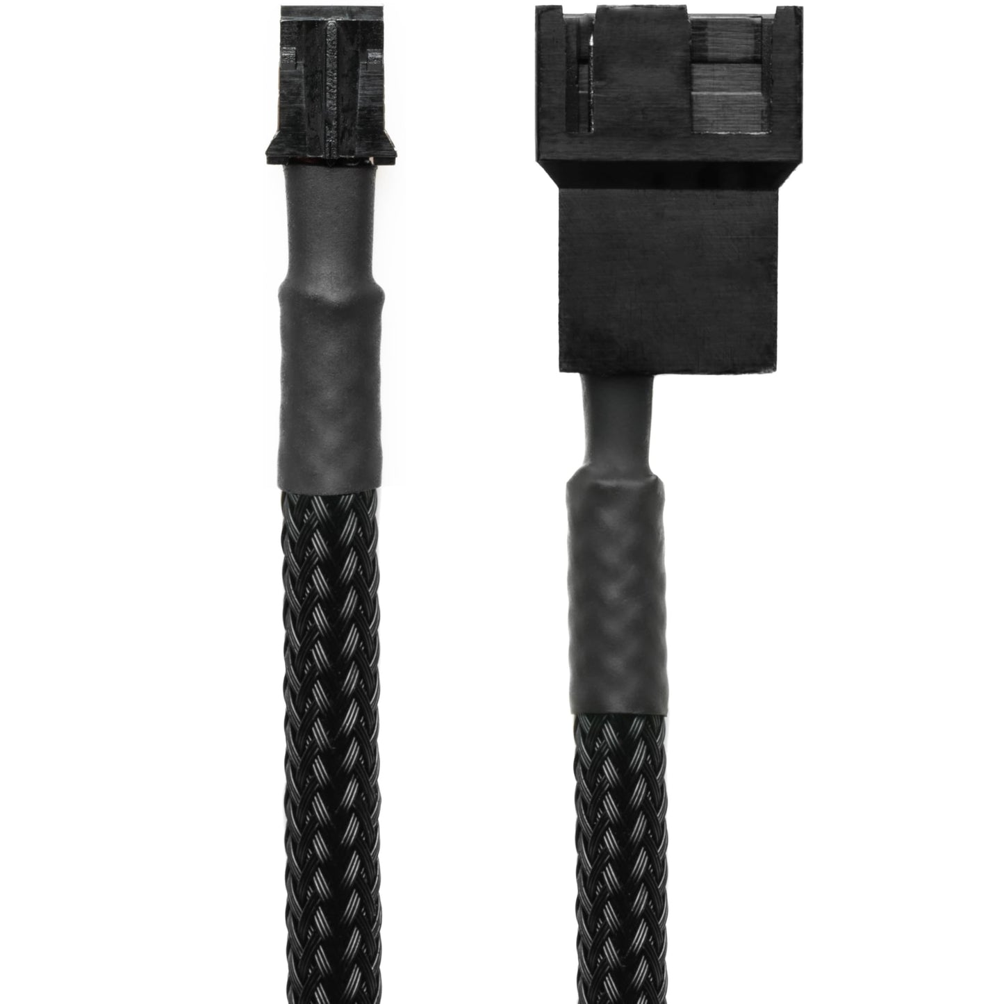 CRJ Micro 2-Pin Fan Adapter Cables (2-Pack) - 4-inch (10cm), Black Sleeved - Connect 3-Pin & 4-Pin PC Fans to Micro 2-Pin JST PH 2.0mm Headers
