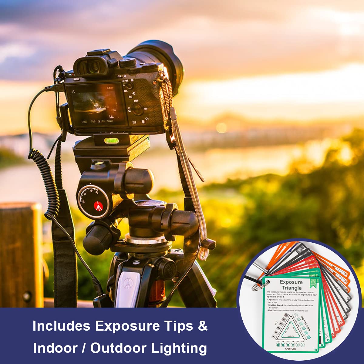 DSLR Cheat Sheet Photography Accessories Camera Accessories for Canon Nikon Sony Photography Gifts for Photographer Quick Reference Cards Guides Tips