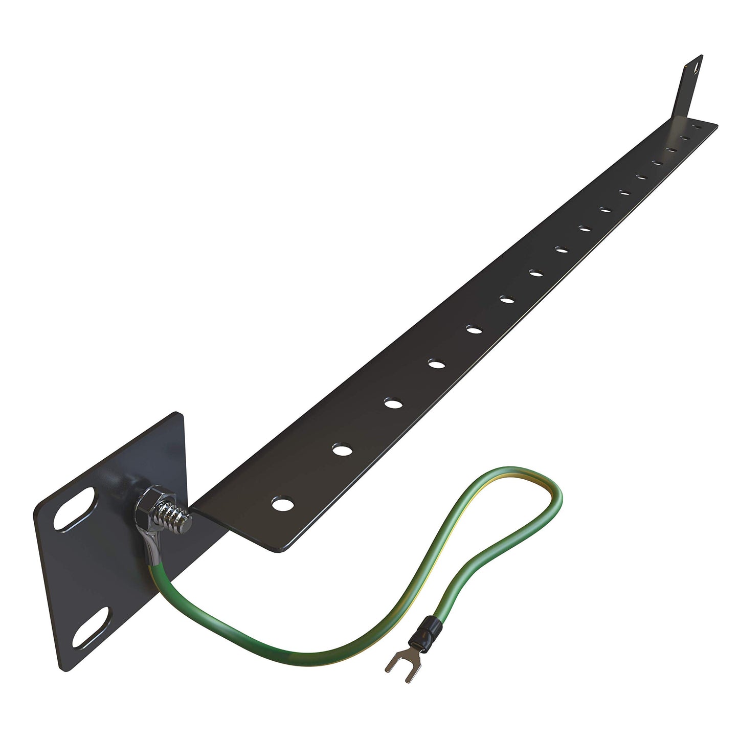 Tupavco TP308 - Server Rack Rail 1U 19" (Front Mount) 16 Screw Slots Capacity (Cold Rolled Steel - Black) for Network Cabinet and Electronics Media