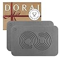 Dorai Home Bath Stone Mat 23.6"x15.4" (2-Pack) - Quick-Dry, Non-Slip Diatomite Stone Bath Mat for Bathroom, Zen Slate