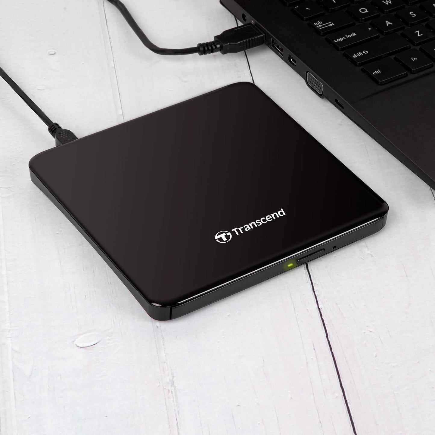 Transcend 8K Extra Slim Portable DVD Writer Optical Drive (TS8XDVDS-K)