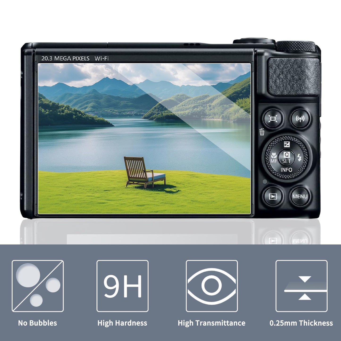 kinokoo Screen Protector Compatible for Canon PowerShot SX740 HS SX730 HS Camera, 0.25mm Ultra Thin 9H Hardness SX740 HS Tempered Glass Film with High