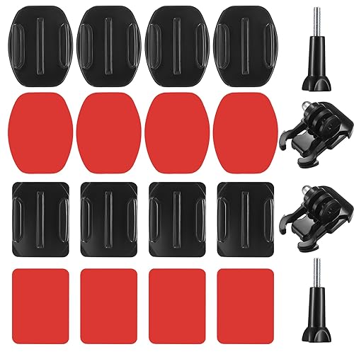 Fulushouxi 18 Set Helmet Adhesive Sticky Mount, Compatible with GoPro Hero 10/9/8/7, Fusion, 6/5/4, Session, Action Camera
