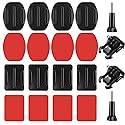Fulushouxi 18 Set Helmet Adhesive Sticky Mount, Compatible with GoPro Hero 10/9/8/7, Fusion, 6/5/4, Session, Action Camera