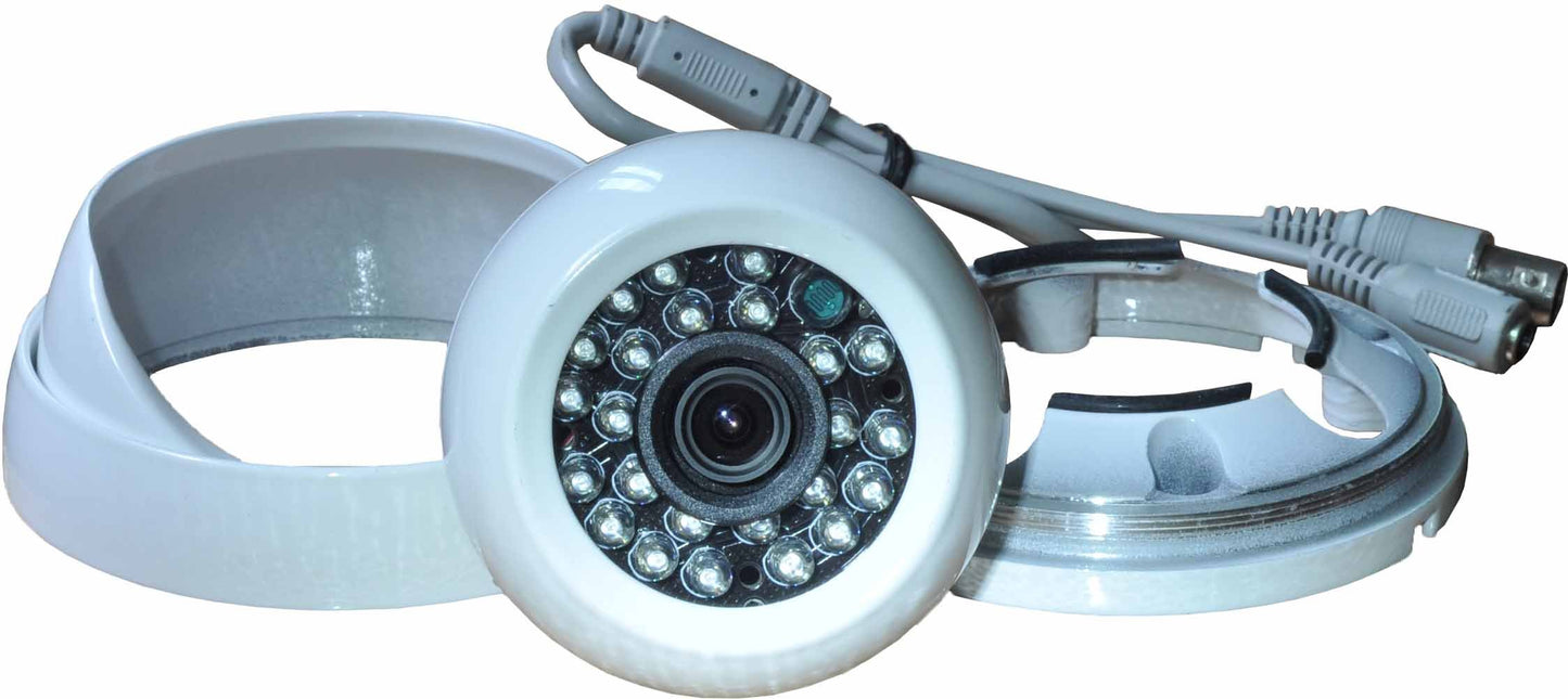 BlueFishCam 4.0MP AHD Camera,TVI,CVI 3-in-1 with OSD 3.6mm Lens 4MP 2K White Alluminum Dome CCTV Security Camera Waterproof Infrared 24 LED Night
