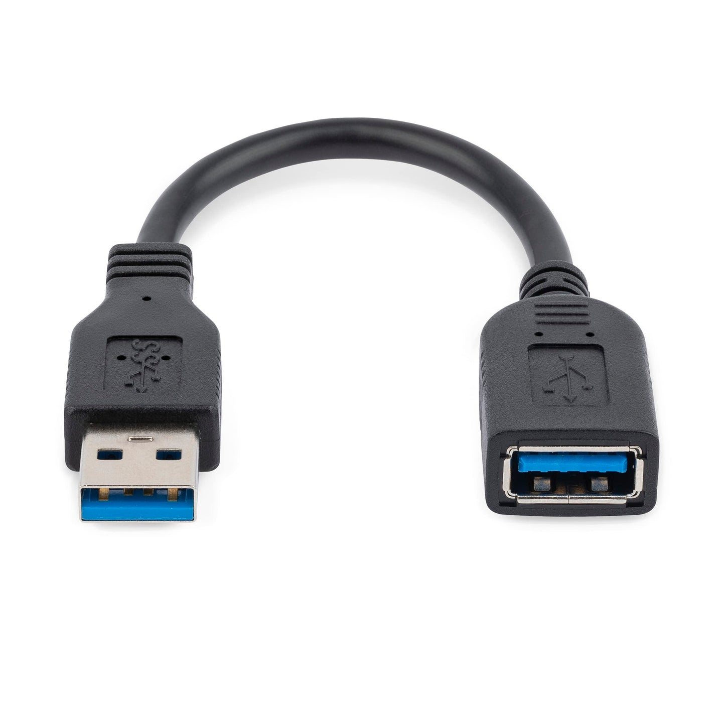 StarTech.com 6in Short USB 3.0 (5Gbps) Extension Adapter Cable (USB-A Male to USB-A Female) - USB 3.2 Gen1 Port Saver Cable - Black (USB3EXT6INBK)