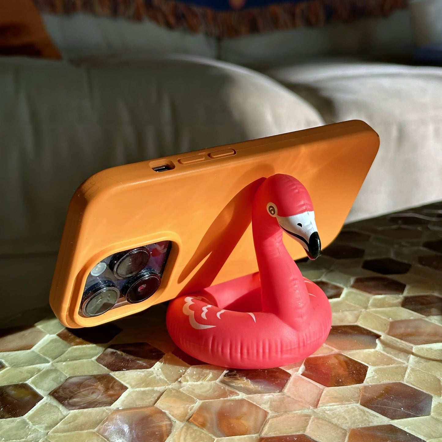 Genuine Fred FLOAT ON, Flamingo Phone Stand - Smartphone holder for desk - Cute home & office accessories - Compatible with Android/iPhone & More