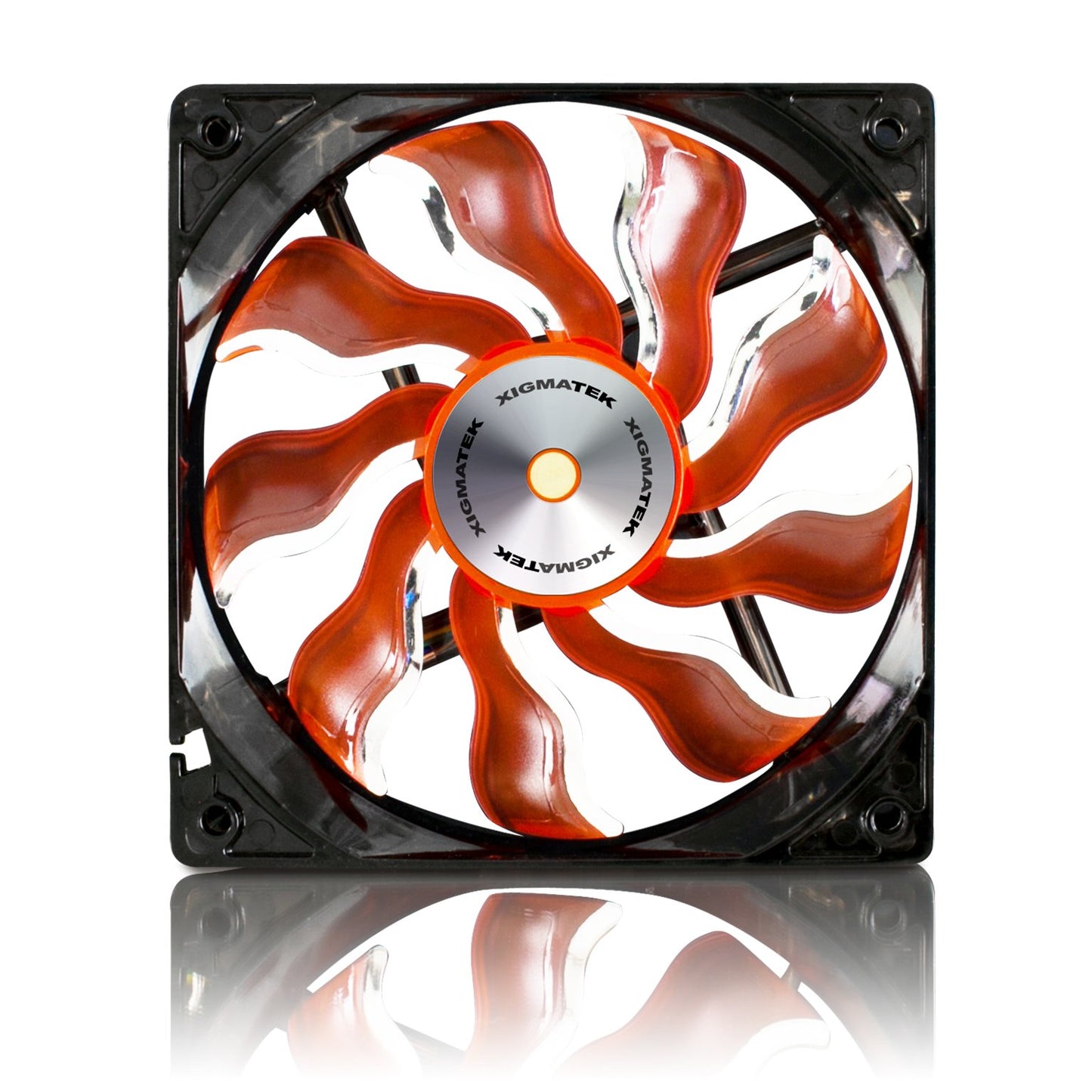 Xigmatek 120mm Orange Blade White LED Copper Bushing Axis Cooling Fan XAF-F1253