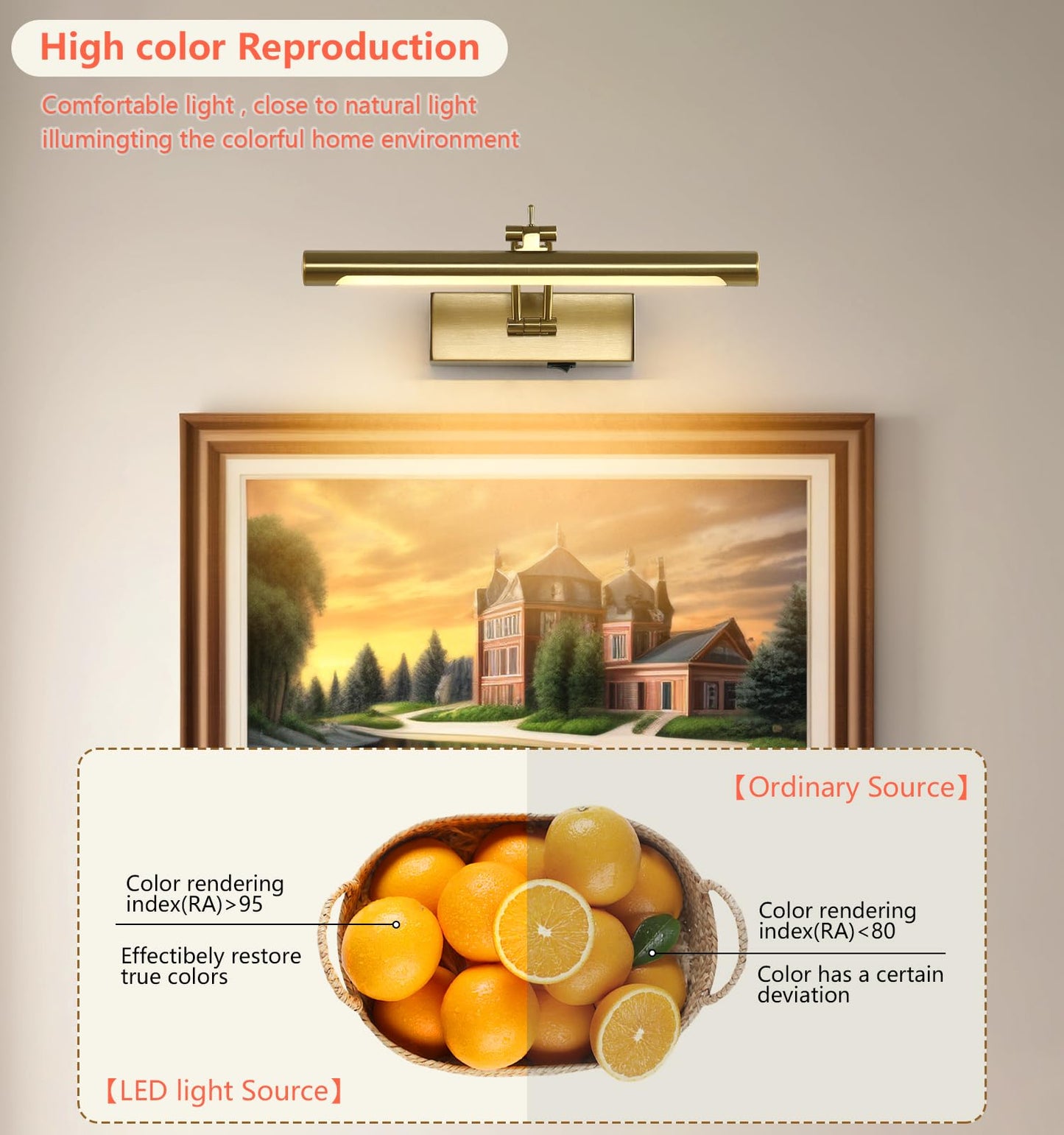 7Degobii Battery Operated Picture Light with Remote,Wireless Gallery Lights Brass 12in Rechargeable Display Light with Flexible Swing Arm,Dimmable